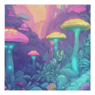 fantasy landscape faux canvas print