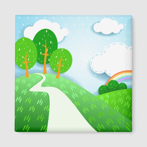 Fantasy landscape, magnet | Zazzle