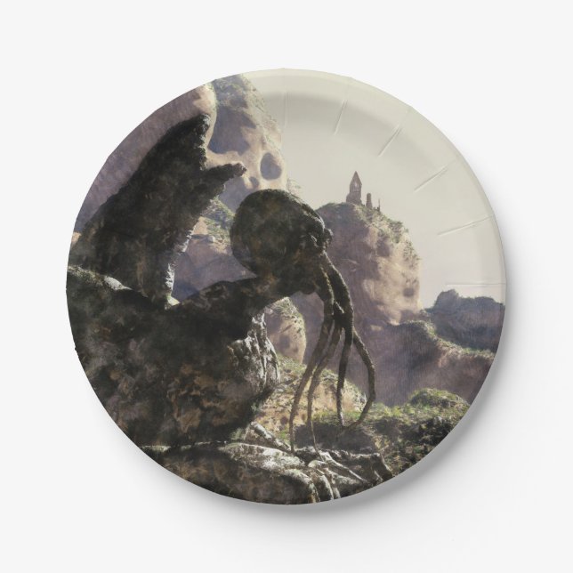 Fantasy landscape paper plates (Front)