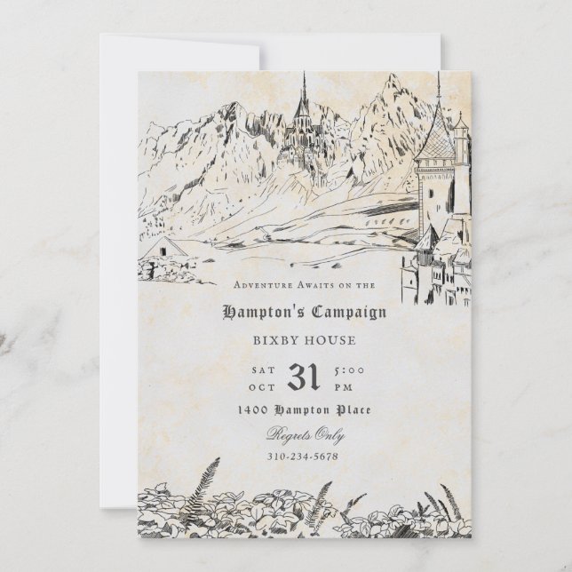 Fantasy Landscape Role Playing Game Campaign Invitation (Front)