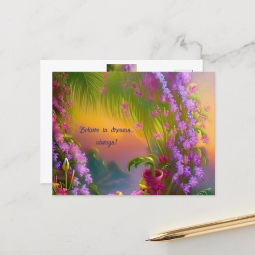 Fantasy landscape tropic and dreamy    postcard