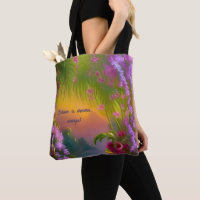 Fantasy landscape, tropic and dreamy -   tote bag