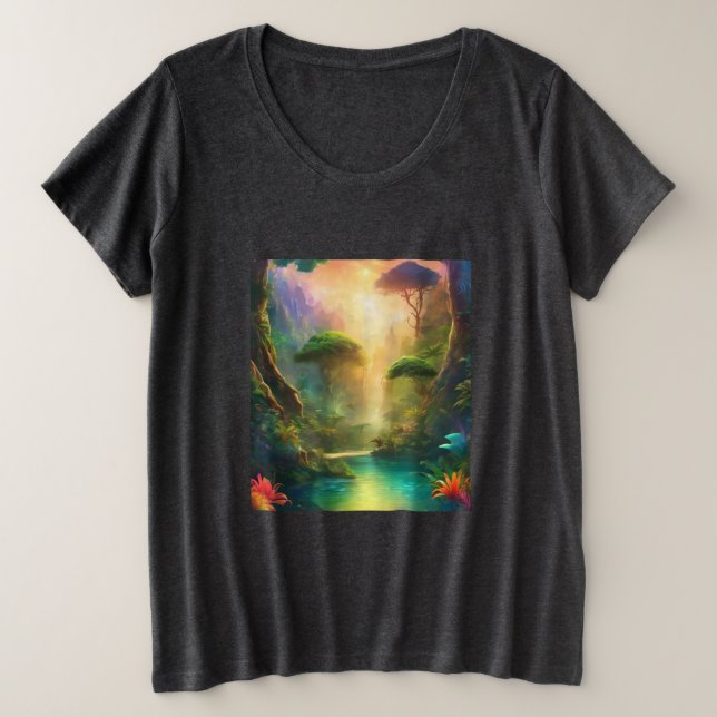 Fantasy landscape Vibrant colors River T-Shirt (Design Front)