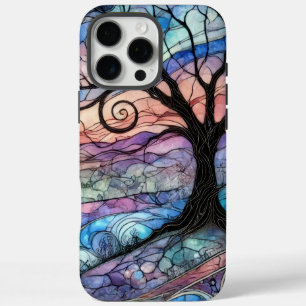 Fantasy Landscape with Tree and Colorful Sunset iPhone 16 Pro Max Case