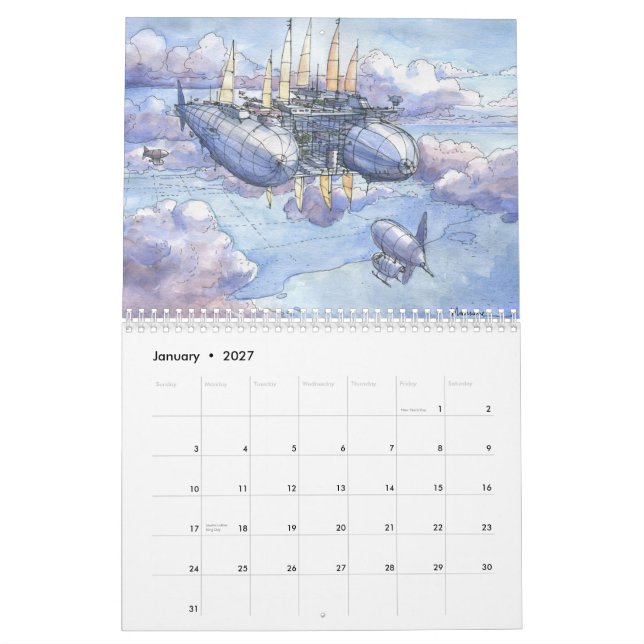 Fantasy Landscapes Calendar (Jan 2027)