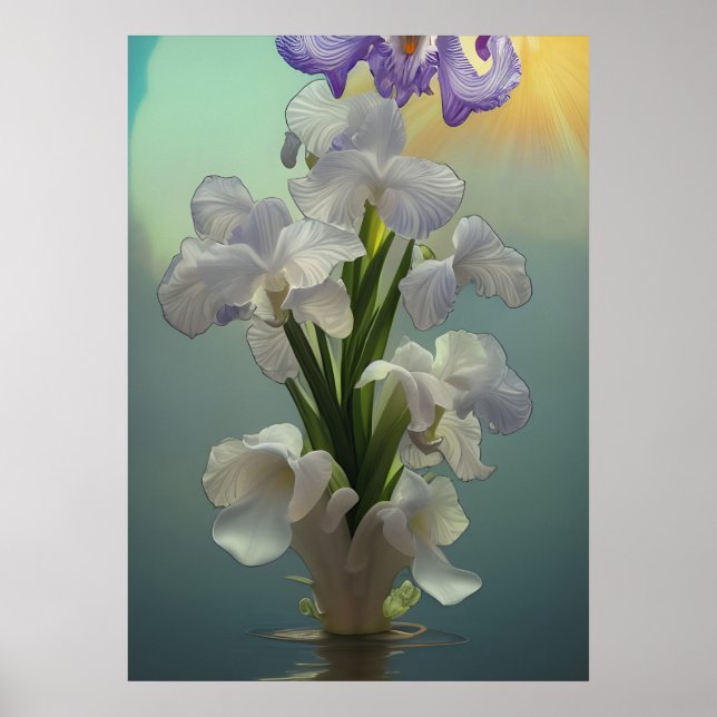 Fantasy Large White Iris Poster (Front)