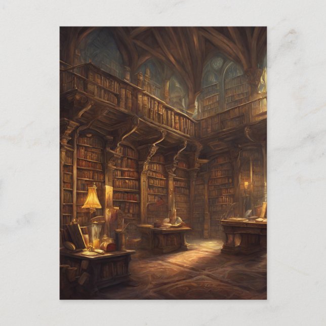 Fantasy Library  Postcard (Front)