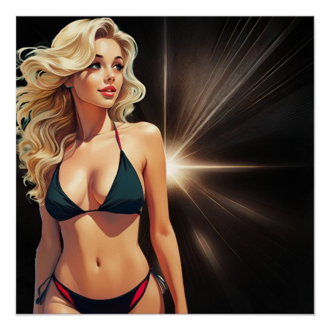 Fantasy Life - Blonde Beach Babe Poster (Front)