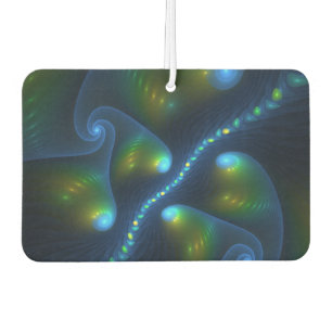 Fantasy Lights Abstract Blue Green Yellow Fractal Air Freshener