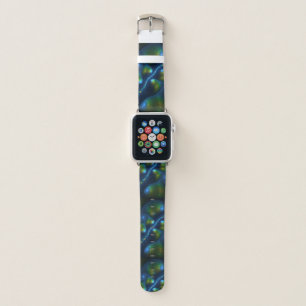 Fantasy Lights Abstract Blue Green Yellow Fractal Apple Watch Band