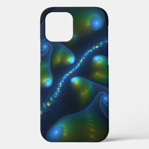 Fantasy Lights Abstract Blue Green Yellow Fractal iPhone 12 Pro Case