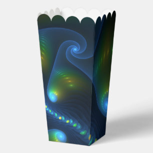 Fantasy Lights Abstract Blue Green Yellow Fractal Favor Boxes