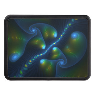 Fantasy Lights Abstract Blue Green Yellow Fractal Hitch Cover