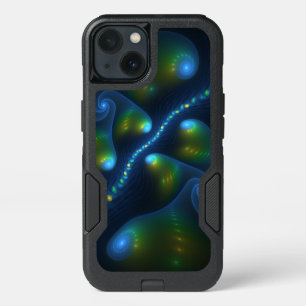Fantasy Lights Abstract Blue Green Yellow Fractal iPhone 13 Case
