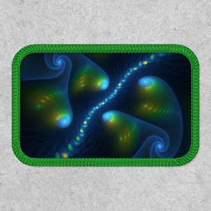 Fantasy Lights Abstract Blue Green Yellow Fractal Patch