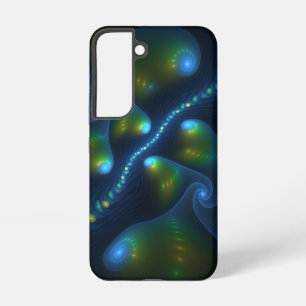Fantasy Lights Abstract Blue Green Yellow Fractal Samsung Galaxy S22 Case