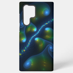 Fantasy Lights Abstract Blue Green Yellow Fractal Samsung Galaxy S22 Ultra Case