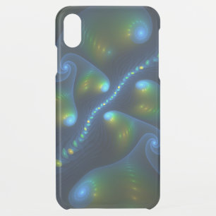 Fantasy Lights Abstract Blue Green Yellow Fractal iPhone XS Max Case