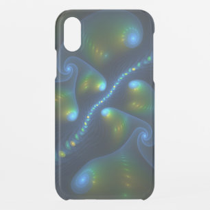 Fantasy Lights Abstract Blue Green Yellow Fractal iPhone XR Case