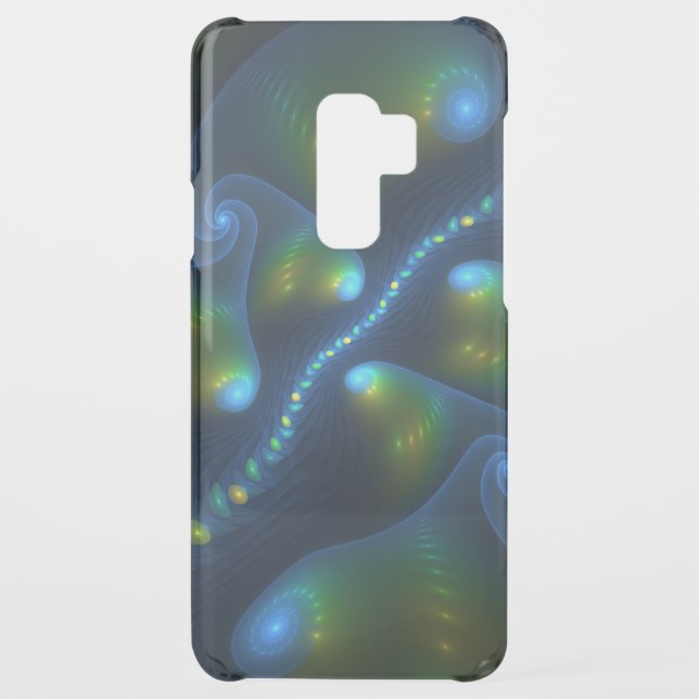 Fantasy Lights Abstract Blue Green Yellow Fractal Uncommon Samsung Galaxy Case (Back)
