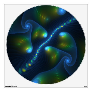 Fantasy Lights Abstract Blue Green Yellow Fractal Wall Decal
