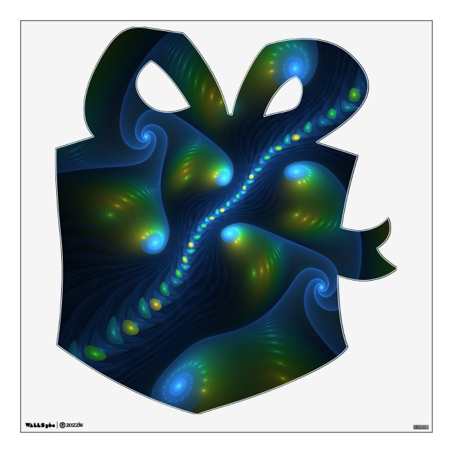 Fantasy Lights Abstract Fractal Art Christmas Gift Wall Decal (Front)