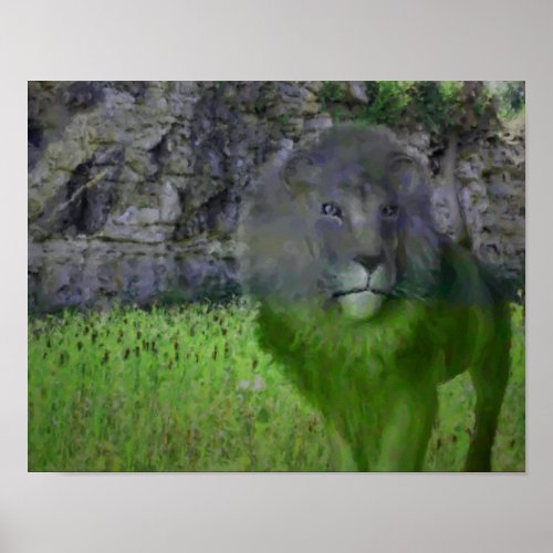 Fantasy Lion Animal Art Photo Painting Poster