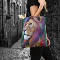 Fantasy Lion Leo Spirit Guide Mystical Whimsical Tote Bag