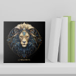 Fantasy Lion Zodiac Symbol Sun Sign Name Leo Ceramic Tile<br><div class="desc">Adorn your home with the essence of the stars through our Personalized Leo Ceramic Tile. This artistic piece captures the Leo spirit with a watercolor lion, symbolizing courage and nobility, set against a galaxy backdrop sprinkled with gold constellations. It’s a modern tribute to astrology, perfect for those born under the...</div>