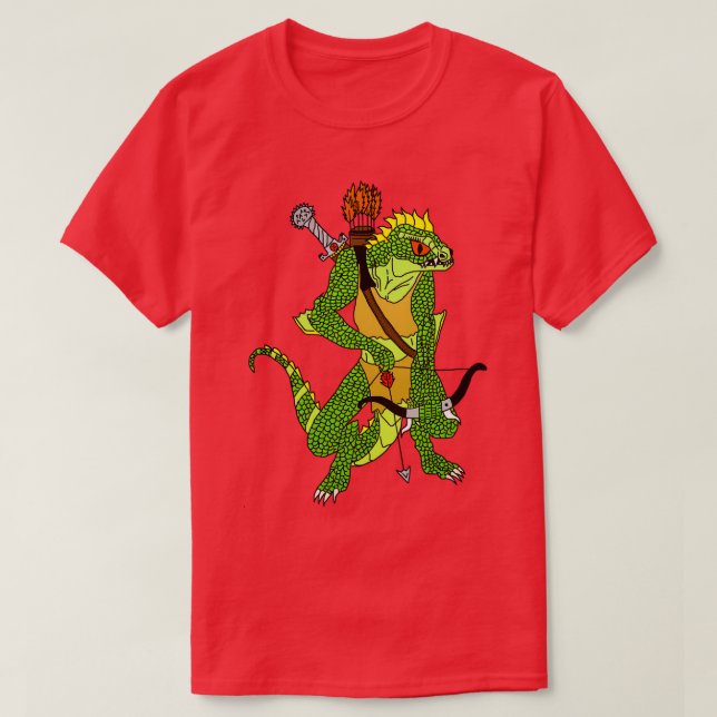 Fantasy Lizardman Warrior T-Shirt (Design Front)