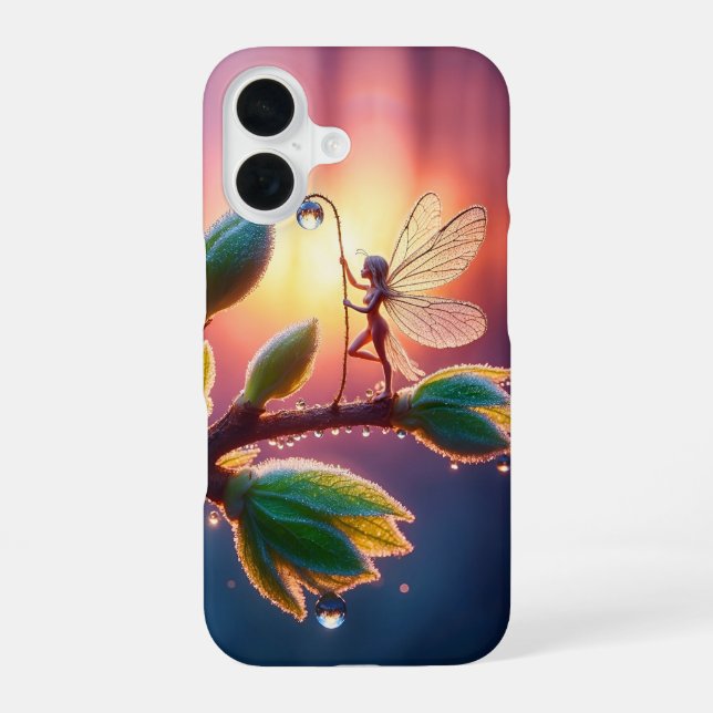 Fantasy macro photography of tiny forest sprite iPhone case (Back)