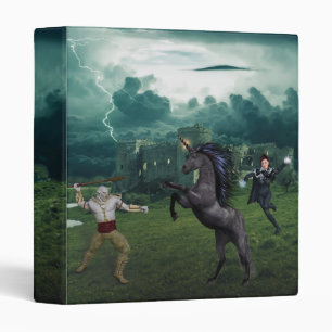 Fantasy Magic Medieval Orc Wizard Unicorn Battle 3 Ring Binder