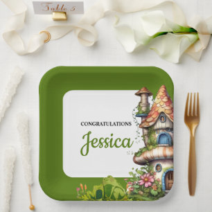 Fantasy Magical Fairy House Baby Shower Paper Plates