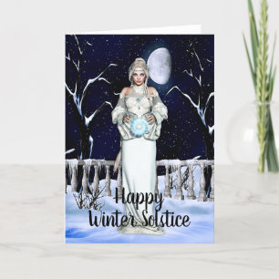Fantasy Magical Sphere Woman Winter Solstice Card