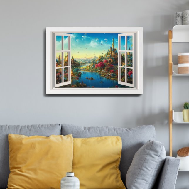 Fantasy Magical World Fake Window Kids Room  Framed Art (Living Room 3)