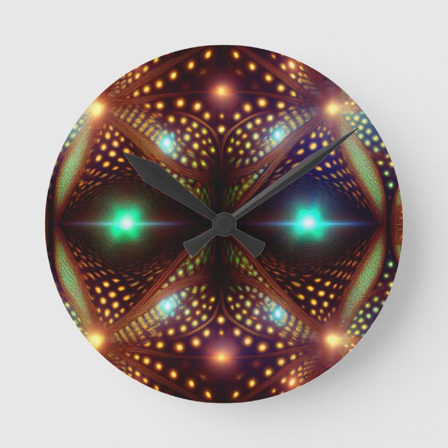 Fantasy Mandelbrot Fractal Round Clock (Front)