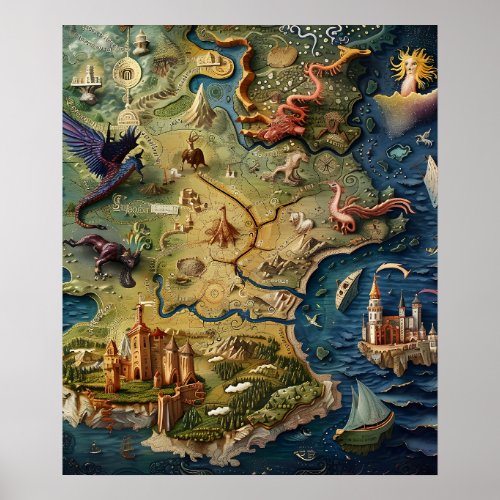 Fantasy Map Version 1  Poster