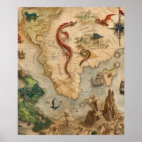 Fantasy Map Version 4 Poster