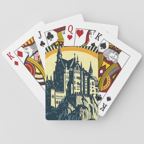 Fantasy Medieval Castle _ Japanese Woodcut Style  Playing Cards