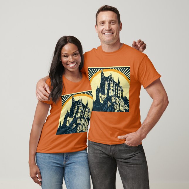 Fantasy Medieval Castle - Woodcut 3 T-Shirt (Unisex)
