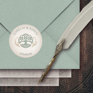 Fantasy Medieval Celtic Wedding Classic Round Sticker