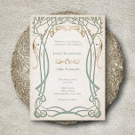 Fantasy Medieval Celtic Wedding Invitation<br><div class="desc">These invitations are here on party business. The coordinating pieces of this fantasy wedding invitation suite feature graceful trees in celtic or elvish style with faux foil details and celtic text on parchment. Perfect for your high fantasy wedding or rpg gamer birthday. Order your printed invitations and party supplies or...</div>