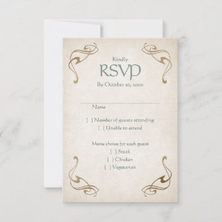 Fantasy Medieval Celtic Wedding RSVP Card