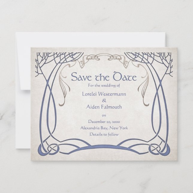 Fantasy Medieval Celtic Wedding Save The Date (Front)