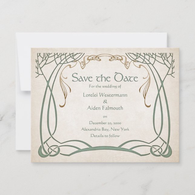 Fantasy Medieval Celtic Wedding Save The Date (Front)