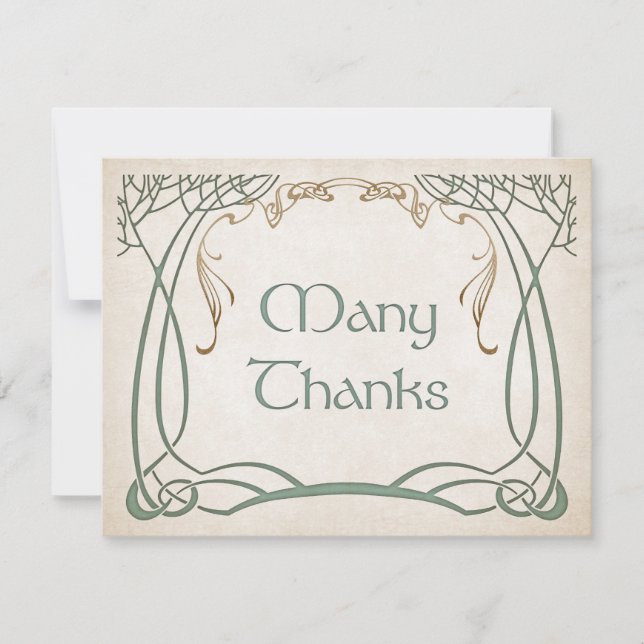 Fantasy Medieval Celtic Wedding Thank You Card (Front)