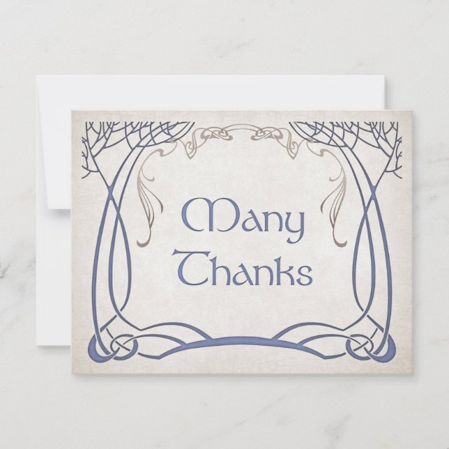 Fantasy Medieval Celtic Wedding Thank You Card (Front)