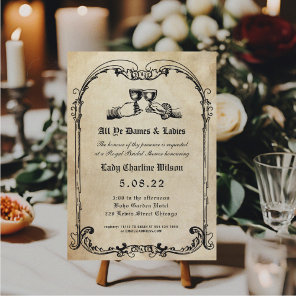 Fantasy Medieval engraving Bridal Shower  Invitation