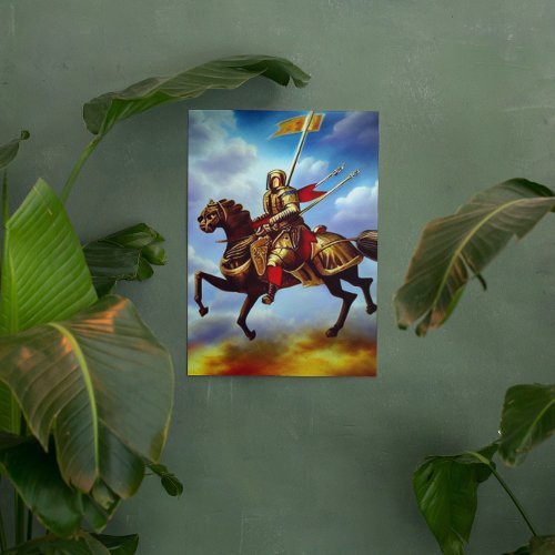 Fantasy Medieval Knight AI Digital Art Poster