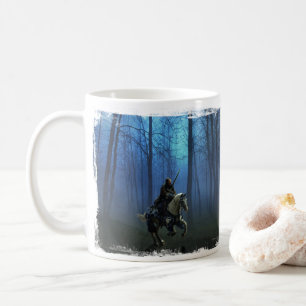 Fantasy Medieval Knight on Horseback in Moonlight Coffee Mug